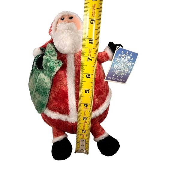 Commonwealth Plush 2001 Santa Claus Stuffed Plump Round Toy Sack Chubby Tags - Picture 2 of 10